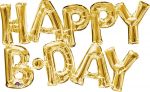 Folienballon Schriftzug Happy B Day gold